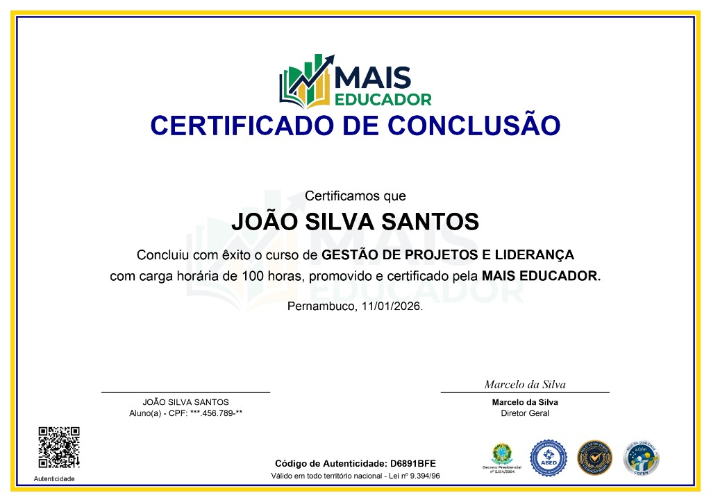 Frente do Certificado